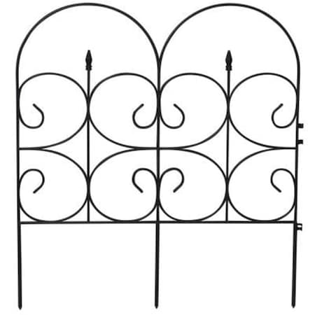 Victorian Black Resin Fleur De Lis Large Fence Garden Fencing, 14 Ft.